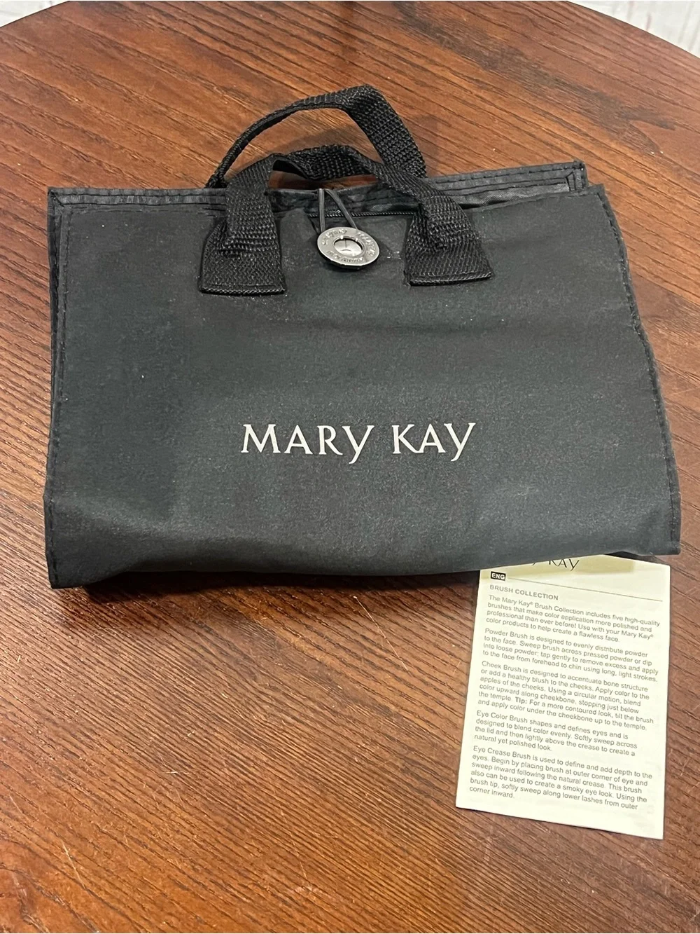 Mary Kay Black Makeup Brush Collection Roll Bag, Toiletry Bag, Mirror never used